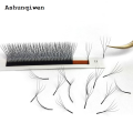 Ashunqiwen New style New Natural 4D W Shape Lashes Cilios Four Leaves C D W Eyelash Extension Private Label Wholesale Items Long Individual Lashes. 