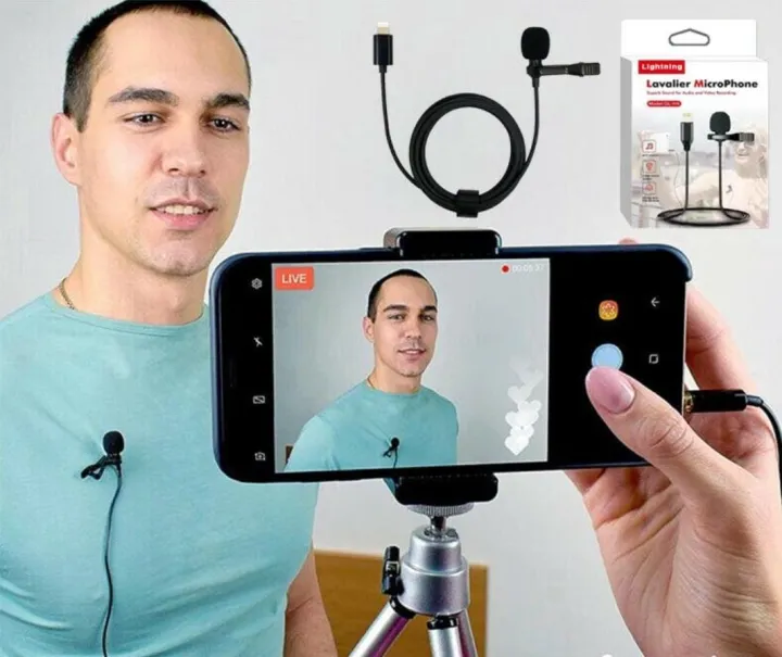 1.5m%20Wired%20Professional%20Lavalier%20Lightning%20Microphone%20for%20iPhone%20&%20iPad%20video%20-%20Image%204