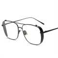 Ky3 Metal (8065) Black Trendy Transparent Square Frame Fashion Glass For Men. 