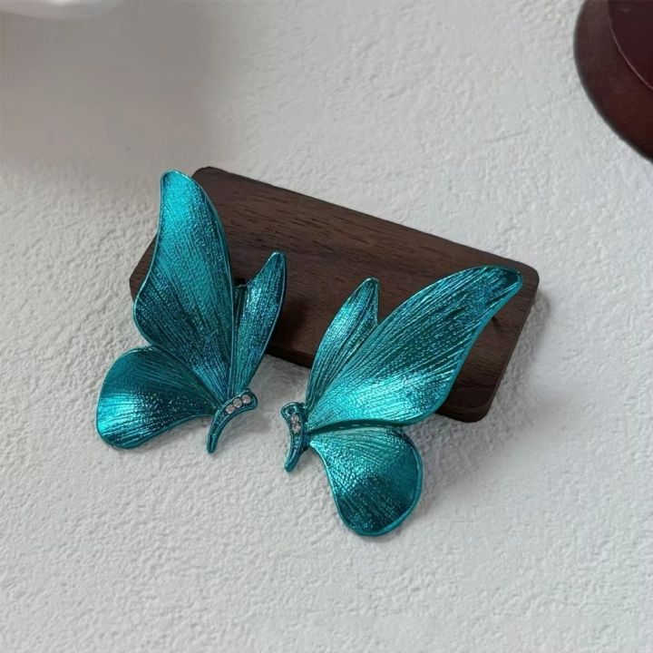 1%20Pair%20Fashion%20Blue%20Butterfly%20Earrings%20Stud%20Party%20Wings%20Studs%20Elegant%20Women's%20Ear%20Accessories%20-%20Image%204