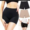 Black High Waist Safety Shorts Solid Stretchable Shorts For Women. 