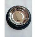 Large size 18/24 Cm Steel Bowl For Dogs - 1 Piece (Two in One with a rubber lining at the bottom).. 