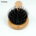 Sutuiying Natural Bamboo Comb Boar Bristle Hair Brush Portable Wooden Air 2025 New Cushion Comb Scalp Detangler Haircomb Salon Styling Hair Tools. 