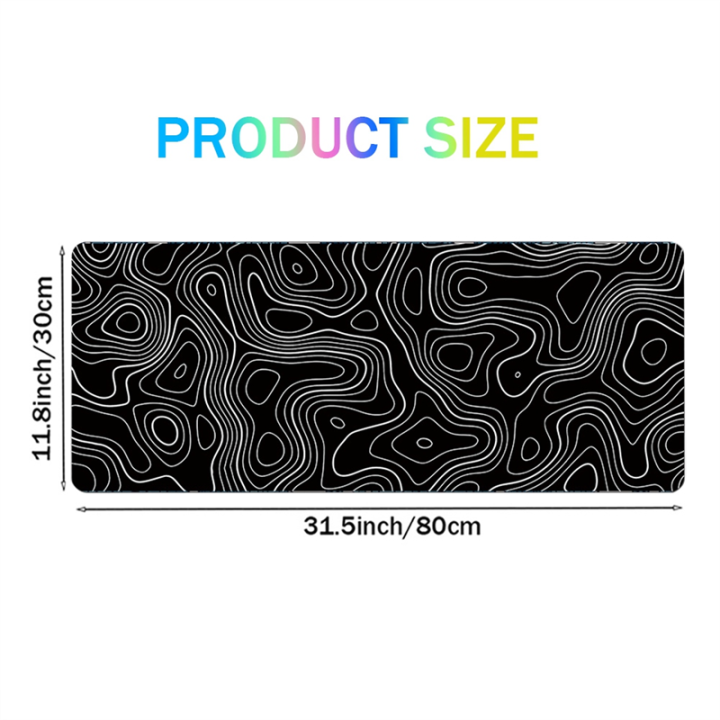 Desk%20Mat,Topographic%20Contour%20Extended%20Big%20Mouse%20Pad%20Computer%20Keyboard%20Mouse%20Mat%20with%20Non-Slip%20Base%20(31.5x11.8%20In)%20C%20Easy%20to%20Use%20-%20Image%204