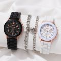 【Low price】Geneva Silicone Watch   Trendy Fashion   candy-colored watch set [Top-notch quality]. 