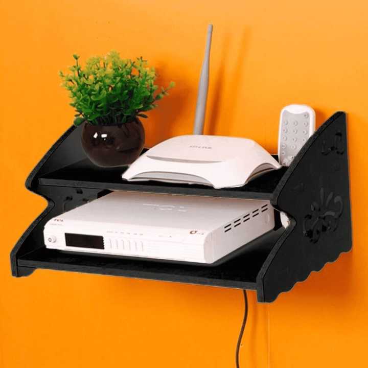 Ressence Enterprises DIY Wooden Set Top Box Wall Shelf in black by Ressence