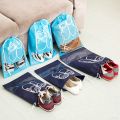 New Non-woven Shoes Pouch Drawstring Portable Shoes Storage Organizer Bags Organization Waterproof Transparent Hanging Bag Home. 