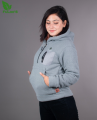 Fuloo's Sherpa Hoodie in Grey with fleece inside for women. 