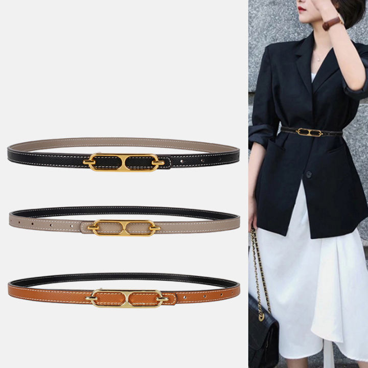 1 Pcs Casual Basic Porous Adjustable Double Sided Use Thin Belts Cologo