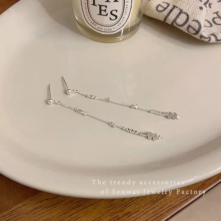 Pebbles%20Nepal%20Silver%20Long%20Chain%20Drop%20Earrings%20for%20Women%20%E2%80%93%20Minimalist%20Korean%20Fashion%20Jewelry%20-%20Image%204