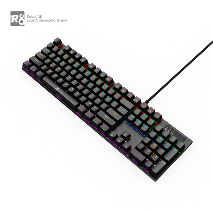 R8 1035 Professional Gaming Mechanical Keyboard | Blue Switch | 104 Keys | Background Lighting System | Excellent Quality