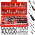 46 In 1 Pcs Tool Kit & Screwdriver and Socket Set With Big Box | 46 Pcs Hand Tool Set With Sturdy Travel Friendly Case. 