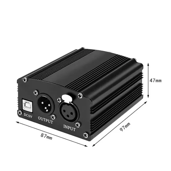 JAERBEE%203X%201-Channel%2048V%20Phantom%20Power%20Supply%20with%20XLR%203%20Pin%20Microphone%20Cable%20for%20Condenser%20Microphone%20Music%20Recording%20Equipment%20-%20Image%202