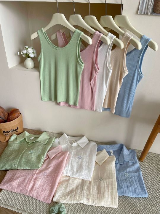 Women Summer Long Sleeve Shirts With Inner Vest