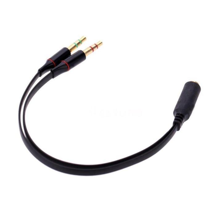 3.5mm Y Splitter 2 Jack Male to 1 Female Headphone Mic Audio Adapter Splitter