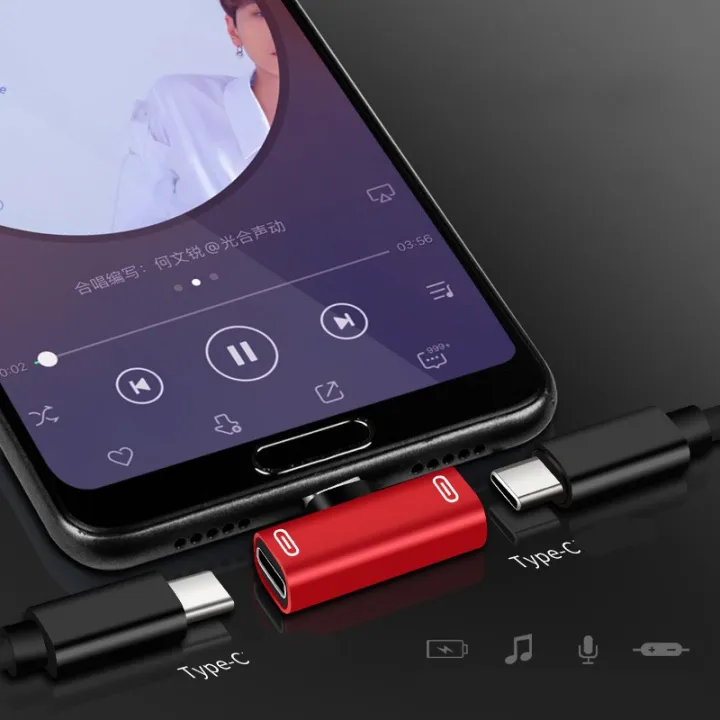 NEW%20Headset%20Type1%20Headphone%20Charging%20Adapter%20Type%20Dual%20Universal%20C2%20Combo%20Splitter%20Aluminum%20Alloy%20C%20Audio%20Converter%20-%20Image%202