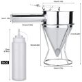 Batter Dispenser Pancake Batter Dispenser, Stainless Steel Stirring Batter Separator Funnels with Handle & Rack. 