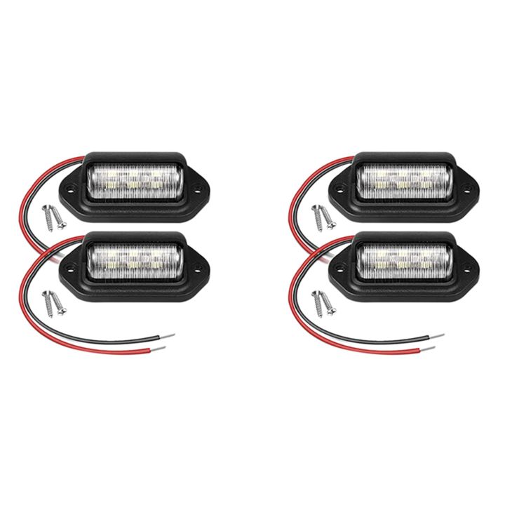 fasdaga 4Pcs 12V LED Number License Plate Light for Car Boats Motorcycle Automotive Aircraft RV Truck Trailer Exterior Lamps