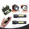 Mini Rechargeable LED Tactical Flashlight Powerful Torch Mini Pocket Torchlight Zoomable Focusing Emergency Flashlight. 