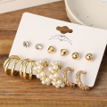 Pebbles Nepal Gold Color Everyday Wear Earrings Set For Women | 12 Pairs |. 