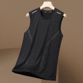 CARAT Loose Men Top Men's Summer Sleeveless Sport Vest Quick Dry Gym Tank Top O Neck Loose Fit Solid Color Sweat Absorption for Fitness. 