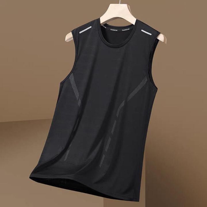 CARAT%20Loose%20Men%20Top%20Men's%20Summer%20Sleeveless%20Sport%20Vest%20Quick%20Dry%20Gym%20Tank%20Top%20O%20Neck%20Loose%20Fit%20Solid%20Color%20Sweat%20Absorption%20for%20Fitness%20-%20Image%203