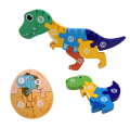 Montessori Wooden Animal Growth Puzzle - Dinosaur Life Cycle Jigsaw for Kids - Educational Number Learning & Logic Toy - Early Development Gift for Toddlers & Preschoolers (30cm x 15cm). 