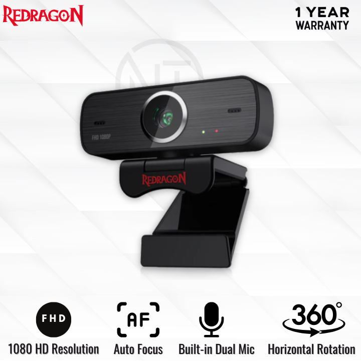 Redragon GW800 1080P Webcam with Built-in Dual Microphone, 360
