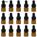 DISICHEN Portable 1/15Pcs Round Amber Glass Dropping Bottles Mini Brown 1ml Empty Sample Dropper Bottles Essential Oils. 