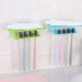 Bathroom Wall Mounted Toothbrush Holder Toothpaste Stand Storage Rack Traceless DUJU. 