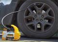 Ingco Power Tools Auto Air Compressor For Car And Bike With 1PCS LED Light - 3M Cord - & 1Pcs Battery Clips & 4pcs Nozzle Adapters. 