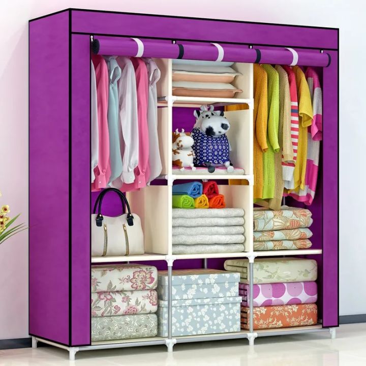 Large%20Capacity%20Cloth%20Wardrobe:%20Reinforced%20with%20Thick%20Steel%20Tube,%20Dustproof%20Fabric,%20Folding%20Clothes%20Storage%20Cabine,%20Cloth%20Daraz%20-%20Image%202