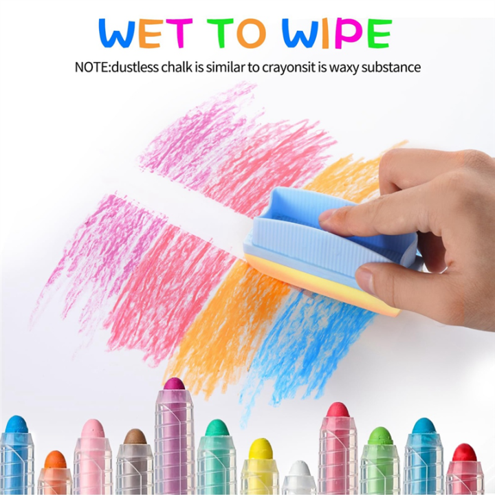 Sojhoop%2015Pcs%20Dustless%20Chalk%20Set%20with%20Chalkboard%20Eraser,%20Colored%20Chalk%20with%20Holder,Color%20Sidewalk%20Chalk%20for%20Kids,%20Chalk%20Paint%20-%20Image%204