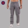 Nepster Dark Grey Solid Premium Cotton Box Zipper Cross Cargo Pant For Men - Fashion | Cargo Pants For Men | Men's Wear |. 