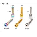 1pc 30/35/40mm Cap Ti Screws Bikes Accessories M6 Titanium Bolts Bicycle Headset Fixing Stem Top Bikes Fastening. 