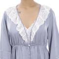 Silk Embroidery Full Sleevees Night Dress With Robe For Women - Ns21962000455. 