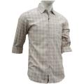 KILOMETER Apricot/Grey Checkered Shirt For Men. 