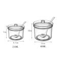 Transparent Acrylic Sugar Bowl Household Visible Anti-fall Condiment Container With Spoon and Lid Seasoning Jar Chili Sauce. 