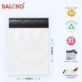 SALCKO 50pcs, 12"x16" Inch Courier Shipping Packaging Poly Parcel Bags With POD - 51 Micron Material, Biodegradable. 