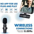 K8 Wireless Collar Clip Professional Microphone For Live, Video, Sound Recorded Type-C. 