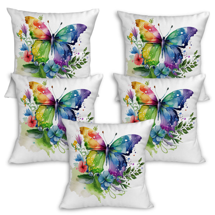 Enchanting Butterfly Garden 5pcs Cushion Cover Only