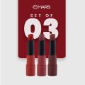 MARS Matte Box Set of 3 Lipsticks for Women | Long-Lasting | Smooth Finish | Moisturising | One Swipe Pigmentation (3x3.2 gm). 