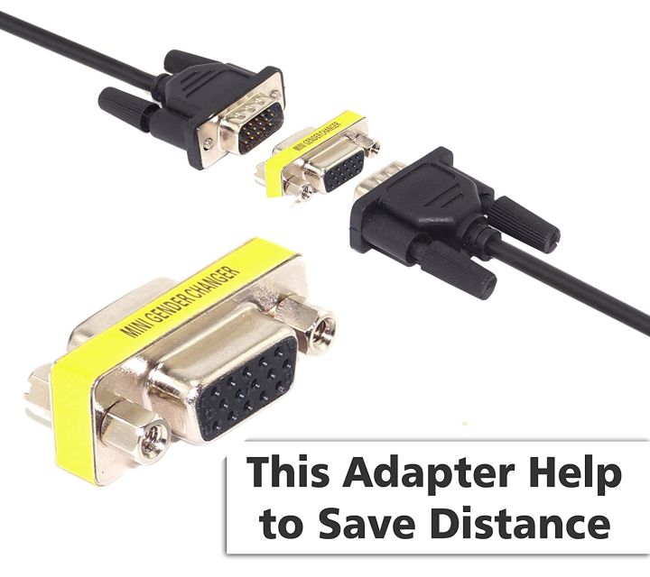 VGA Female to Female (15 Pin) Gender Changer Mini Adaptor Connector Converter