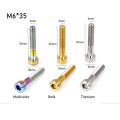 1pc 30/35/40mm Cap Ti Screws Bikes Accessories M6 Titanium Bolts Bicycle Headset Fixing Stem Top Bikes Fastening. 