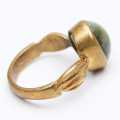 Cats Eye Green Stone Finger Ring for Unisex. 