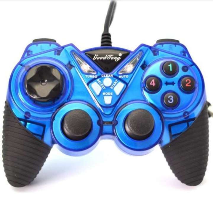 USB-908 Double Controller USB 2.0 Gamepad Cable 1.5m with Turbo Auto Mode Rubberized Grip for Windows PC Xinput