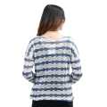 Woolen Round Neck Full Sleeves T-shirt For Women | Woolen Stripe Design Casual Tshirt For Women | Women's Fashion. 