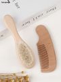 Sutuiying Beech airbag comb, wool brush, flat comb, portable Luxury baby shampoo brush, wool soft brush, hair comb set. 