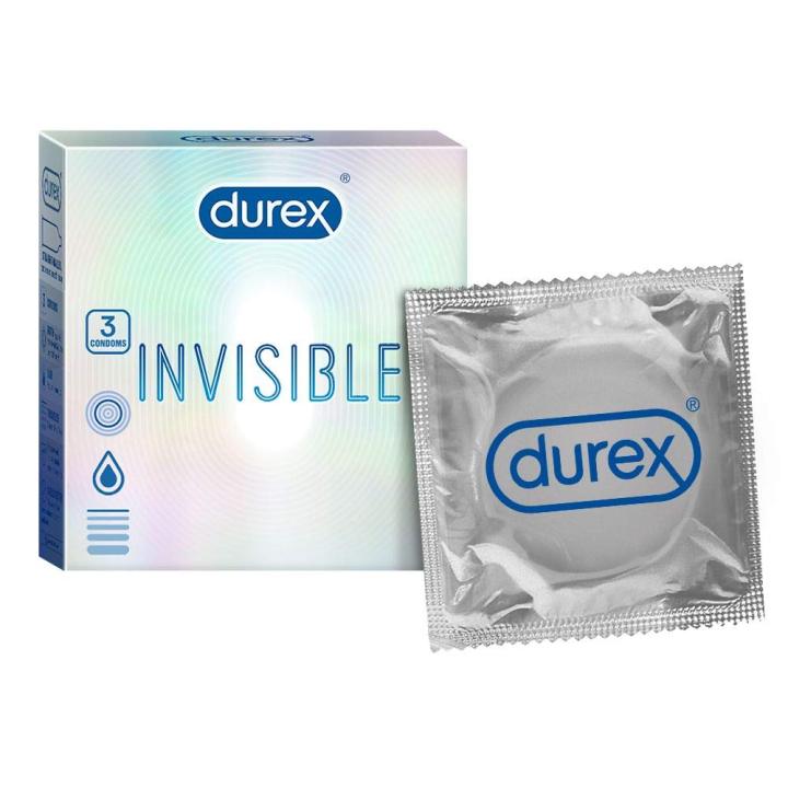 Durex Invisible - 3 Condoms | Super Ultra Thin Condoms For Highest Sensitivity