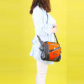 Neutral nylon crossbody bag waterproof multi pocket small shoulder bag - black. 